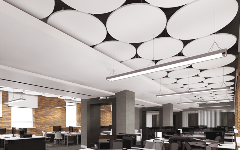 Panou acustic suspendat tip canopy